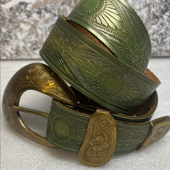 Accessories - Engraved Tooled Leather Belt
